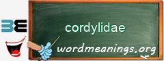 WordMeaning blackboard for cordylidae